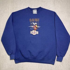 Vintage Mary Engelbreit Sweatshirt Adult M Crew Neck Embroidered Angel Folk Art